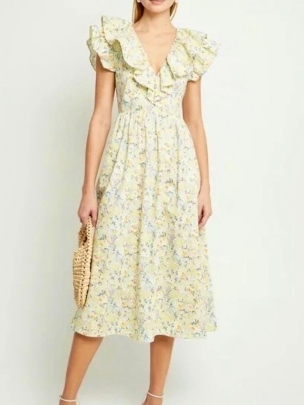 Revolve o.p.t Kate floral ruffle midi dress